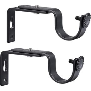 Garneck Adjustable Curtain Rod Bracket,2pcs Wall Mounting Curtain Holders,Window Curtain Drapery Rod Bracket 18-22mm (White)