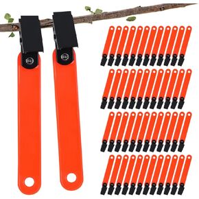 TOPHONIEX 48PCS Trail Markers with Clips Reflective Tree Tacks for Hiking Hunting Outdoor, Orange