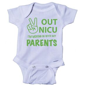 Ink Trendz Peace Out NICU I'm Going Home With My Parents NICU Baby Onesie NICU Graduate in Kuwait