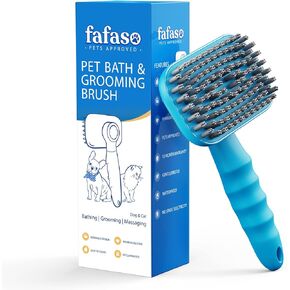 Dog Bath Brush, Pet Grooming Brush for Dogs and Cats, All Hair Types including Short and Long, Apple Green