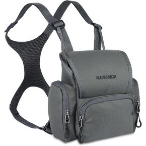 Binocular Harness, Hunting Bino Harness Chest Pack with Rangefinder Pouch & Binoculars Bag, Lightweight Binocular Chest Harness, Portable Binocular Pack for Hunting, Hiking & Shooting