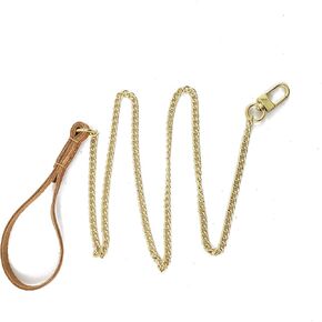 مقود لايف جارد بمقبض جلدي وسلسلة كروم - صغير، بني (K910007BR) in Kuwait