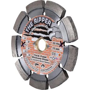 Delta Diamond Ripper Pro Premium 4 1/2 بوصة × .375 شفرة ماسية ذات نقطة ثنية، عرض 3/8 بوصة، إزالة الملاط، إصلاح الجص، البناء، والأسطح الخرسانية (4.5 بوصة × .375)