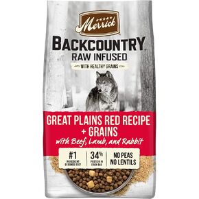 Merrick Backcountry Raw Infused Grain Free Dog Food, Hero's Banquet Recipe, Freeze Dried Dog Food - 4.0 lb. Bag
