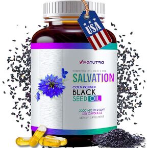 Raw 2000mg Black Seed Oil 5%+ Thymoquinone Capsules - Nigella Sativa Pure Black Cumin Seed Oil Formula - Luscious Strong Hair & Glowing Healthy Skin, Heart Health, & Digestion Support 120 Ct in Saudi Arabia