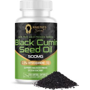 KING TUT'S SECRET Black Seed Capsules - 500 mg 100 Softgels - Nigella Sativa Extract, Black Cumin Supplement for Hair, Antioxidant Support, Immune System - Halal Black Seed Cumin Oil Capsules in Saudi Arabia