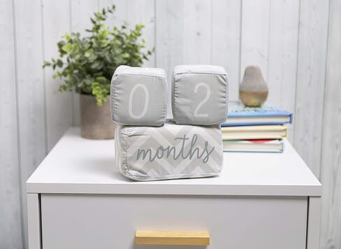 علامات معالم الطفل من كيت آند ميلو، مكعبات قطيفة لشهر الطفل، هدية للأمهات الجدد والمتوقعات، تذكارات معالم عمر الطفل، دعائم صور لحديثي الولادة in Kuwait