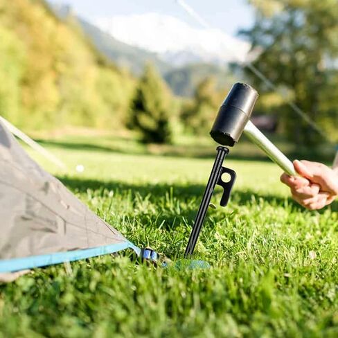 ABuff 12 Pcs 16 Inch Tent Stakes Heavy Duty Metal Tent Pegs，Camping Steel Tent Stakes for Unbreakable and Inflexible Camping Backyard Rocky Ground in Kuwait