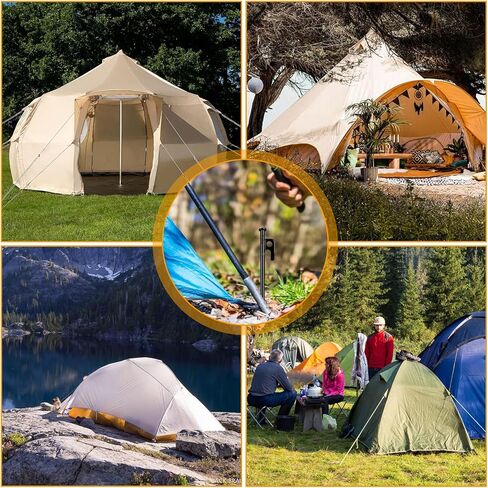 ABuff 12 Pcs 16 Inch Tent Stakes Heavy Duty Metal Tent Pegs，Camping Steel Tent Stakes for Unbreakable and Inflexible Camping Backyard Rocky Ground in Kuwait