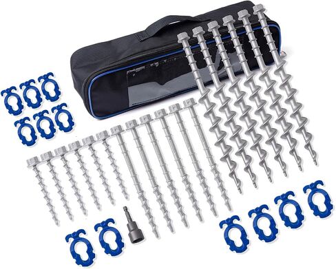 Homeon Wheels Aluminum Ground Anchor Kit, 12-Pack Heavy-Duty Screw Stakes | Secure Spiral Design for Firm Ground Grip in Kuwait