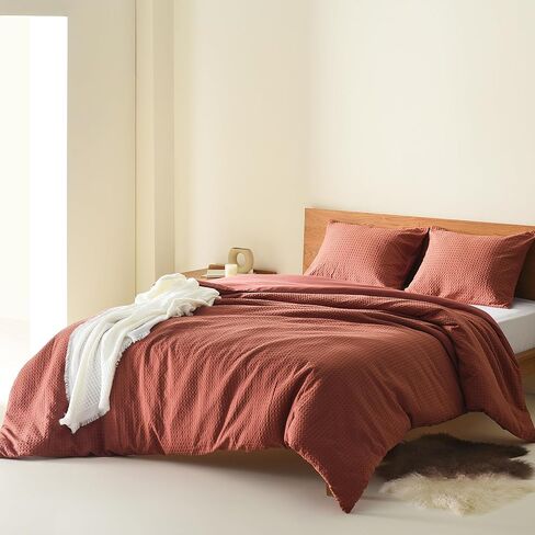 Comfort Spaces Taupe King Comforter Set - 3 Pieces Breathable Woven Waffle Knit Comforter Sets, Modern Farmhouse Boho Comforter & Shams, All Season Microfiber King Bed Set, King/Cal King in Kuwait