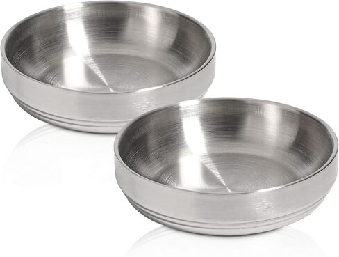 MSBC Stainless Steel Cat and Dog Feeder, Set of 2, 5 1/3" x 1 1/2" in Kuwait