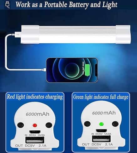 ضوء تخييم LED، فانوس تخييم كهربائي Sanswin، أنبوب LED ضوء مغناطيسي 3 مستويات تعتيم، مصابيح USB قابلة لإعادة الشحن 6000 مللي أمبير في الساعة تعمل بالبطارية المحمولة مع مغناطيسين للتحمل لمدة 80 ساعة in Saudi Arabia