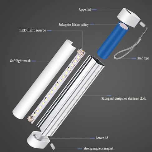 ضوء تخييم LED، فانوس تخييم كهربائي Sanswin، أنبوب LED ضوء مغناطيسي 3 مستويات تعتيم، مصابيح USB قابلة لإعادة الشحن 6000 مللي أمبير في الساعة تعمل بالبطارية المحمولة مع مغناطيسين للتحمل لمدة 80 ساعة in Saudi Arabia
