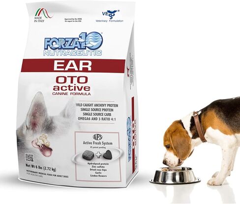Forza10 Active Line OTO Ear Dog Food, Fish Dry Dog Food for Dog Ear Infection Treatment and Healthy Ears for Adult Dogs (6 Pounds) in Kuwait