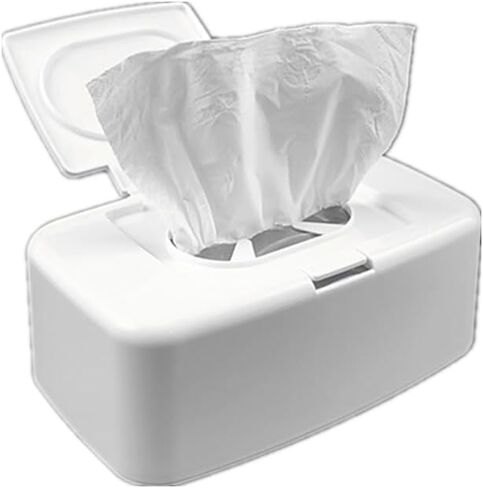 Wipe Dispenser, Refillable Baby Wipes Dispenser Plastic Wet Wipe Holder Case with Easy Open and Close Push Botton Lid, Diaper Wipes Container Paper Wipe Storage Box in Saudi Arabia