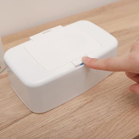 Wipe Dispenser, Refillable Baby Wipes Dispenser Plastic Wet Wipe Holder Case with Easy Open and Close Push Botton Lid, Diaper Wipes Container Paper Wipe Storage Box in Saudi Arabia