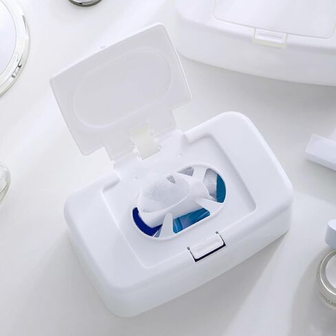 Wipe Dispenser, Refillable Baby Wipes Dispenser Plastic Wet Wipe Holder Case with Easy Open and Close Push Botton Lid, Diaper Wipes Container Paper Wipe Storage Box in Saudi Arabia