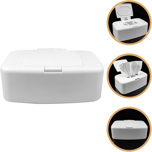 Wipe Dispenser, Refillable Baby Wipes Dispenser Plastic Wet Wipe Holder Case with Easy Open and Close Push Botton Lid, Diaper Wipes Container Paper Wipe Storage Box in Saudi Arabia