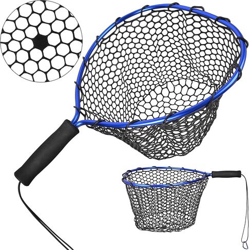 Floating Fishing Net - Fishing Landing Net with Rubber EVA Handle for Easy Fish Catch and Release Fishing Net for Fly, Trout, Salmon, Bass, Kayak Fishing in Saudi Arabia