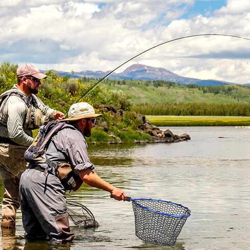 Floating Fishing Net - Fishing Landing Net with Rubber EVA Handle for Easy Fish Catch and Release Fishing Net for Fly, Trout, Salmon, Bass, Kayak Fishing in Saudi Arabia