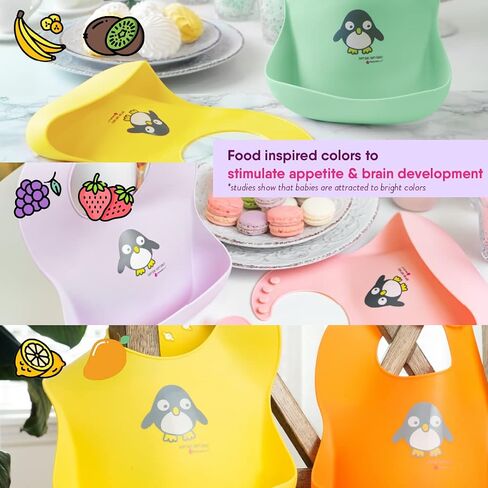 NatureBond Silicone Baby Bibs Easily Wipe Clean With Waterproof Pouch (2 PCs) in Saudi Arabia