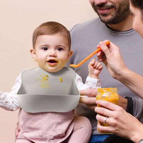 مجموعة مرايل سيليكون للأطفال من رينياب مكونة من 3 قطع، مقاومة للماء وخالية من مادة BPA، مرايل أطفال متينة للأولاد والبنات من عمر 6 إلى 72 شهرًا in Saudi Arabia