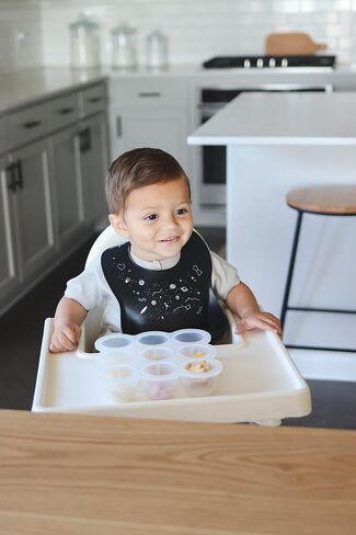 Otterlove Silicone Bib-100% Pure Platinum LFGB Baby Bibs 6-48 months-No Fillers-BPA and Phthalate Free (2 Bib Pack - Blue Elephants & Lemon Lime Otters) in Kuwait