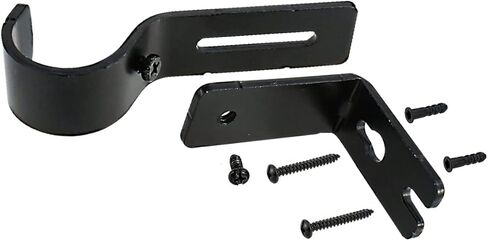 قطعتان من دعامات قضيب الستارة القابلة للتمديد قابلة للتعديل، حوامل قضيب ستارة النافذة لدعم قضيب الستارة مقاس 1 انش مع براغي تثبيت (اسود) in Kuwait