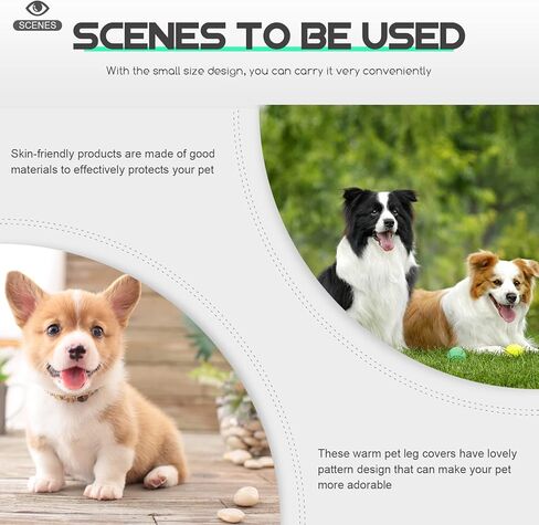 POPETPOP Dog Leg Warmers - 4pcs Knitted Pet Leg Warmers Pet Dog Elbow Protector Dog Leg Cover Dog Leg Sleeve Leg Support Protectors Leg Warmers for Dogs Cats in Kuwait