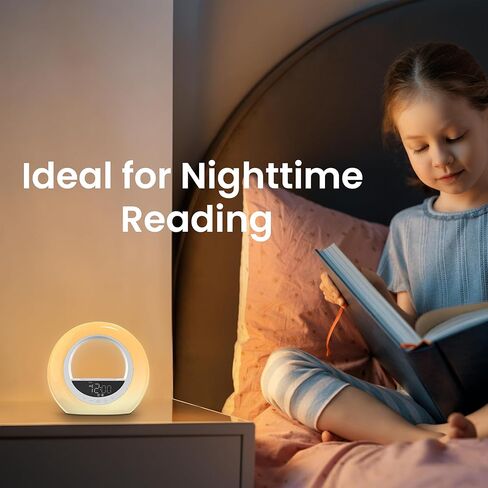 ساعة منبه لشروق الشمس من OMEO مع شحن لاسلكي للنوم الثقيل، ساعة منبه لأشعة الشمس للبالغين، ساعة منبه خفيفة مع صوت مهدئ و16 تأثيرات إضاءة ناعمة، هدية مثالية in Kuwait