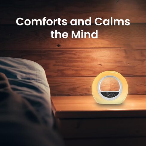 ساعة منبه لشروق الشمس من OMEO مع شحن لاسلكي للنوم الثقيل، ساعة منبه لأشعة الشمس للبالغين، ساعة منبه خفيفة مع صوت مهدئ و16 تأثيرات إضاءة ناعمة، هدية مثالية in Kuwait