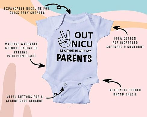 Ink Trendz Peace Out NICU I'm Going Home With My Parents NICU Baby Onesie NICU Graduate in Saudi Arabia