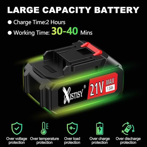 منشار جنزيري صغير لاسلكي 6 انش، منشار كهربائي صغير محمول باليد، منشار سلسلة محمول قوي يعمل بالبطارية مع قفل امان لقطع الخشب وتشذيب الاشجار والفناء والحديقة المنزلية in Kuwait