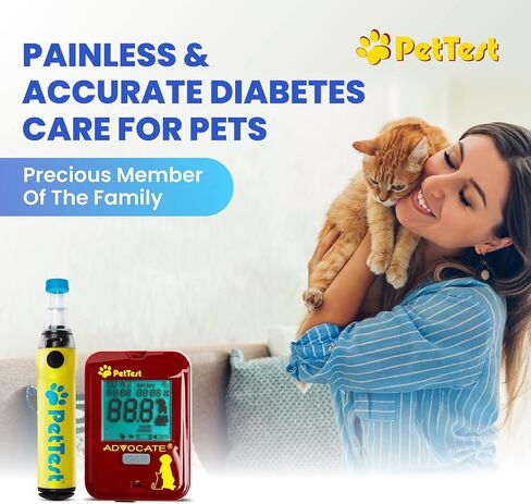 PetTest Painless Glucose Monitoring System | Blood Sugar Check Kit for Dogs & Cats - Mega Value - Full Kit Includes Genteel Lancing Device, Lancets, Test Strips, Glucose Meter | Diabetic Supplies in Saudi Arabia
