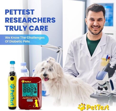 PetTest Painless Glucose Monitoring System | Blood Sugar Check Kit for Dogs & Cats - Mega Value - Full Kit Includes Genteel Lancing Device, Lancets, Test Strips, Glucose Meter | Diabetic Supplies in Saudi Arabia