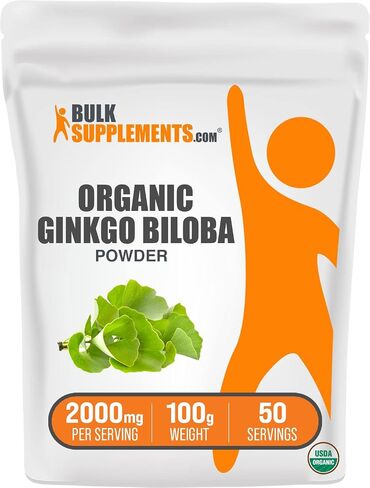 BulkSupplements.com مسحوق الجنكة بيلوبا العضوي - مكملات الجنكة بيلوبا، مسحوق أوراق الجنكة، الجنكة بيلوبا العضوية - من أوراق الجنكة بيلوبا، نباتي، 2000 مجم لكل وجبة، 1 كجم (2.2 رطل) in Saudi Arabia