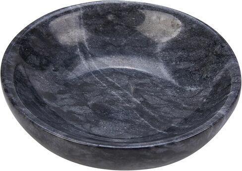 Small Natural Marble Decorative Bowl Key Holder for Home Decor Coffee Tables Centerpiece, Soap Serving Bowl,Jewelry Tray 4.72 Inch (Black) in Kuwait
