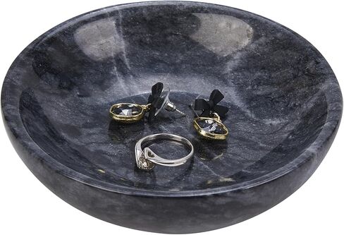 وعاء حامل مفاتيح للديكور المنزلي من Tcrogsciss، وعاء ديكور رخامي صغير، صينية مجوهرات 4.72 بوصة (أبيض) in Kuwait