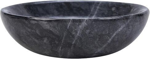 Small Natural Marble Decorative Bowl Key Holder for Home Decor Coffee Tables Centerpiece, Soap Serving Bowl,Jewelry Tray 4.72 Inch (Black) in Kuwait