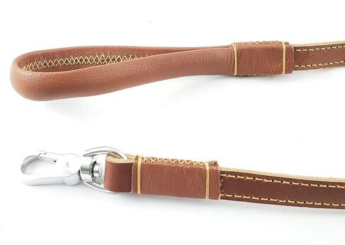 High Grade Leather Dog Short Leash with Pull Shock Absorber Dark - Brown (K910005BR) in Kuwait