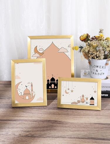 إطارات صور Annecy مقاس 8 × 10 (عبوة واحدة، ذهبي)، إطار صور بتصميم بسيط، للصور مقاس 8 × 10 للتركيب على الحائط، ديكور مكتب منزلي كلاسيكي بسيط in Kuwait