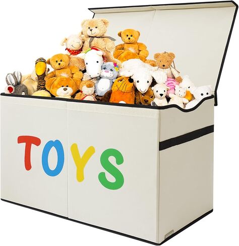 صندوق ألعاب فيكتور، صناديق تخزين قوية قابلة للطي مع غطاء، سلال تخزين كبيرة لألعاب الأطفال (J-TBX-BLACK2) in Kuwait