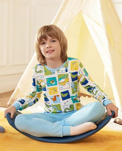 babee Reshinee bamboo Baby Boys Pajama Sets 2-8Y Toddler Kids Girls 2pcs Long-Sleeve Snug fit Sleepwear Pjs Dinosaur in Saudi Arabia