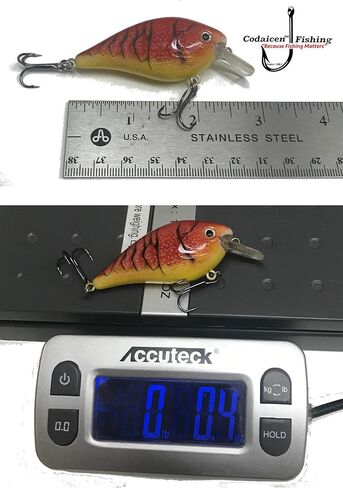 Codaicen Bait Fish Crankbait لصيد الأسماك باس - طُعم صيد باس يشبه الحياة - طُعم صيد السمك المفترس - يمسك الباس، العين رمادية فاتحة اللون، بايك in Kuwait