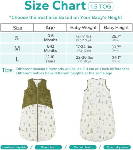 Baby Sleep Sack, 1.5 Tog Cotton Sleep Sack 0-6 months Baby Wearable Blanket with 2-Way Zipper, Blue in Kuwait