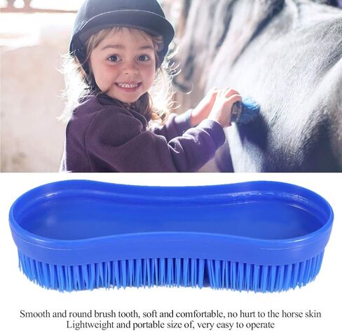 Yolispa Horse Cleaning Brush Professional Horse Cleaning Grooming Silicone Brush Equestrian Massage Tool in Kuwait