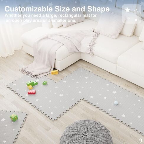 سجادات إسفنجية ناعمة للأرضية من Biliboo - سجادة لعب مثالية للأطفال والرضع - للزحف والتمرين - غير سامة ومقاومة للماء وسهلة التنظيف - قوس قزح والشمس - وردي in Kuwait