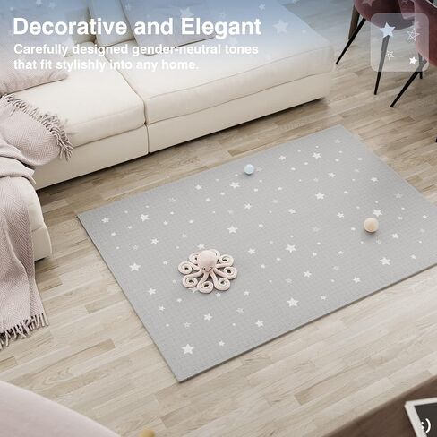 سجادات إسفنجية ناعمة للأرضية من Biliboo - سجادة لعب مثالية للأطفال والرضع - للزحف والتمرين - غير سامة ومقاومة للماء وسهلة التنظيف - قوس قزح والشمس - وردي in Kuwait