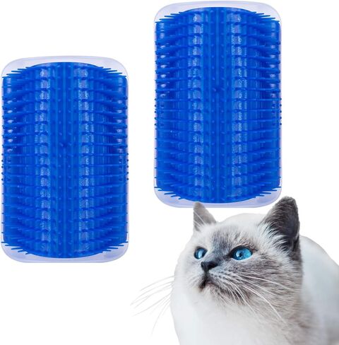Cat Self Groomer - Wall Corner Groomers, Cat Face Scratcher, Cat Massage Comb with Catnip Pouch Perfect Scratch Massager Tool for Long and Short Fur Cats (2 Pack) in Kuwait